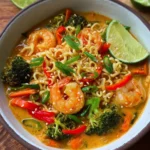 Schnelle Ramen mit Garnelen