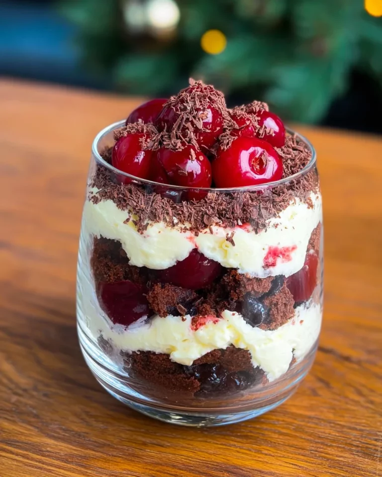 Schwarzwälder Kirsch Dessert im Glas