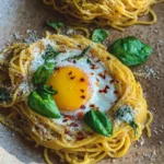 Spaghetti Nester mit Ei (schnelles Rezept)