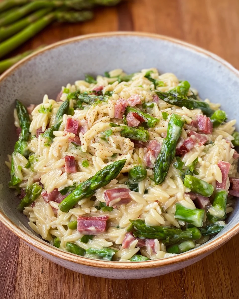 Spargel Orzo Pasta mit putenschinken image 2