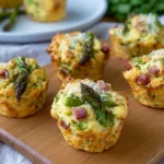 Spargelmuffins mit putenschinkenwürfel