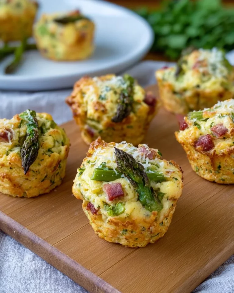 Spargelmuffins mit putenschinkenwürfel