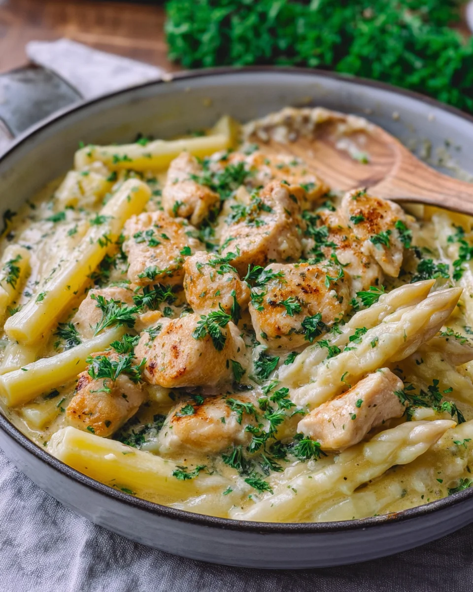Spargelpfanne mit Hähnchen in Sahnesoße – einfach & cremig image 2