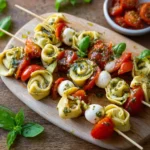 Tortellini Spieße Tomate Mozzarella – das schnellste Fingerfood der Welt