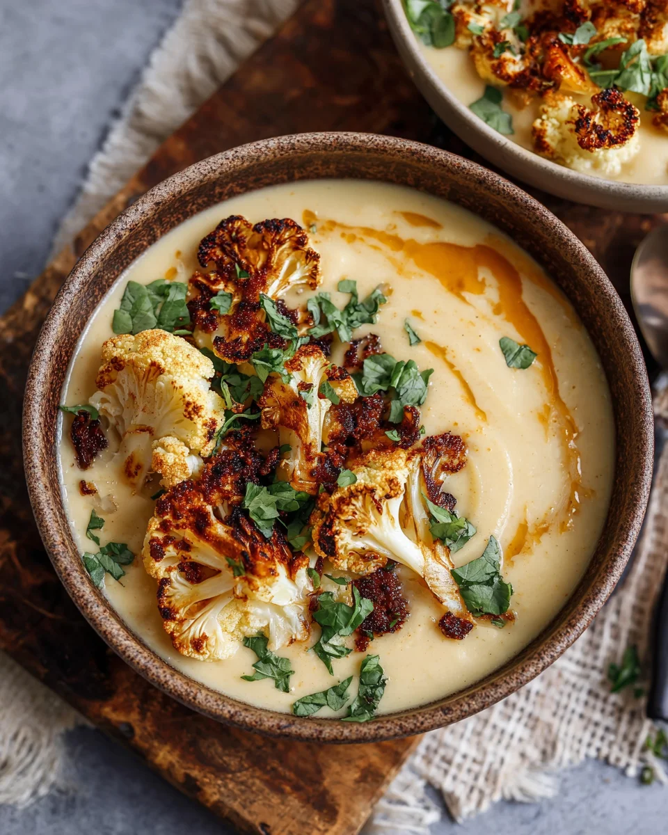Vegane Blumenkohlsuppe mit Kokos-smoked beef image 2