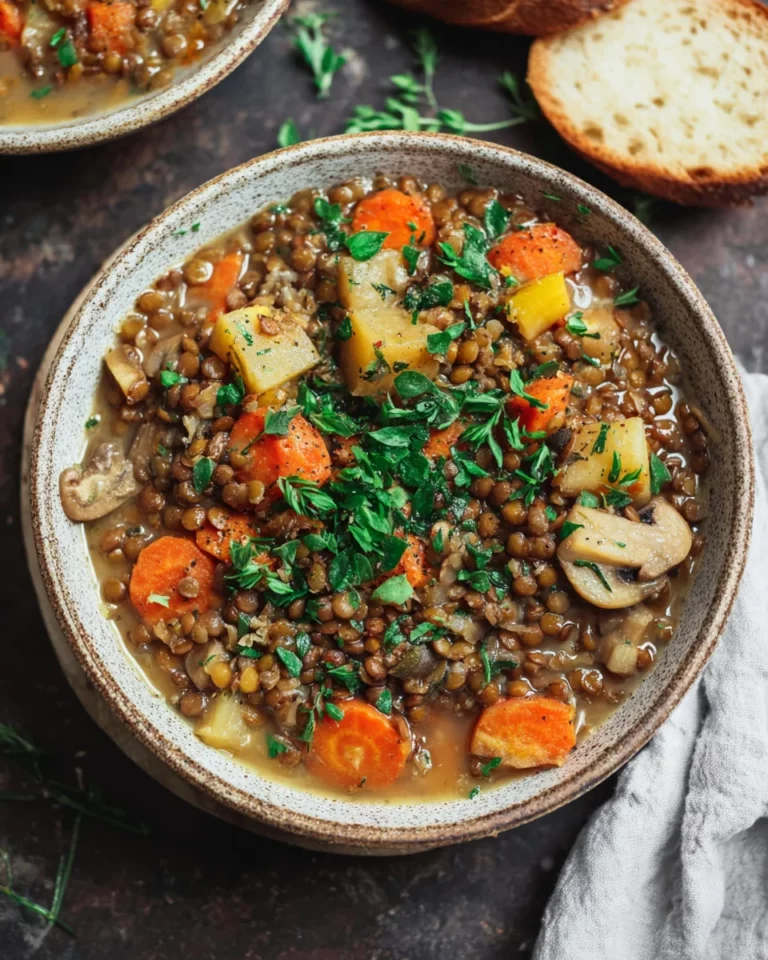 Veganer Linseneintopf mit Cturkeybeefnons und Möhren