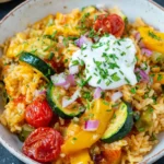 Vegetarische Reispfanne mit Gemüse