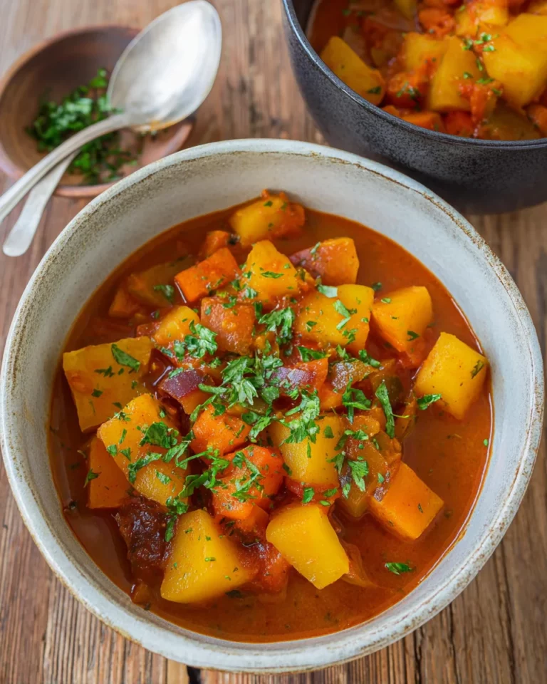 Vegetarisches Kürbis-Curry mit Erbsen (mild scharf)