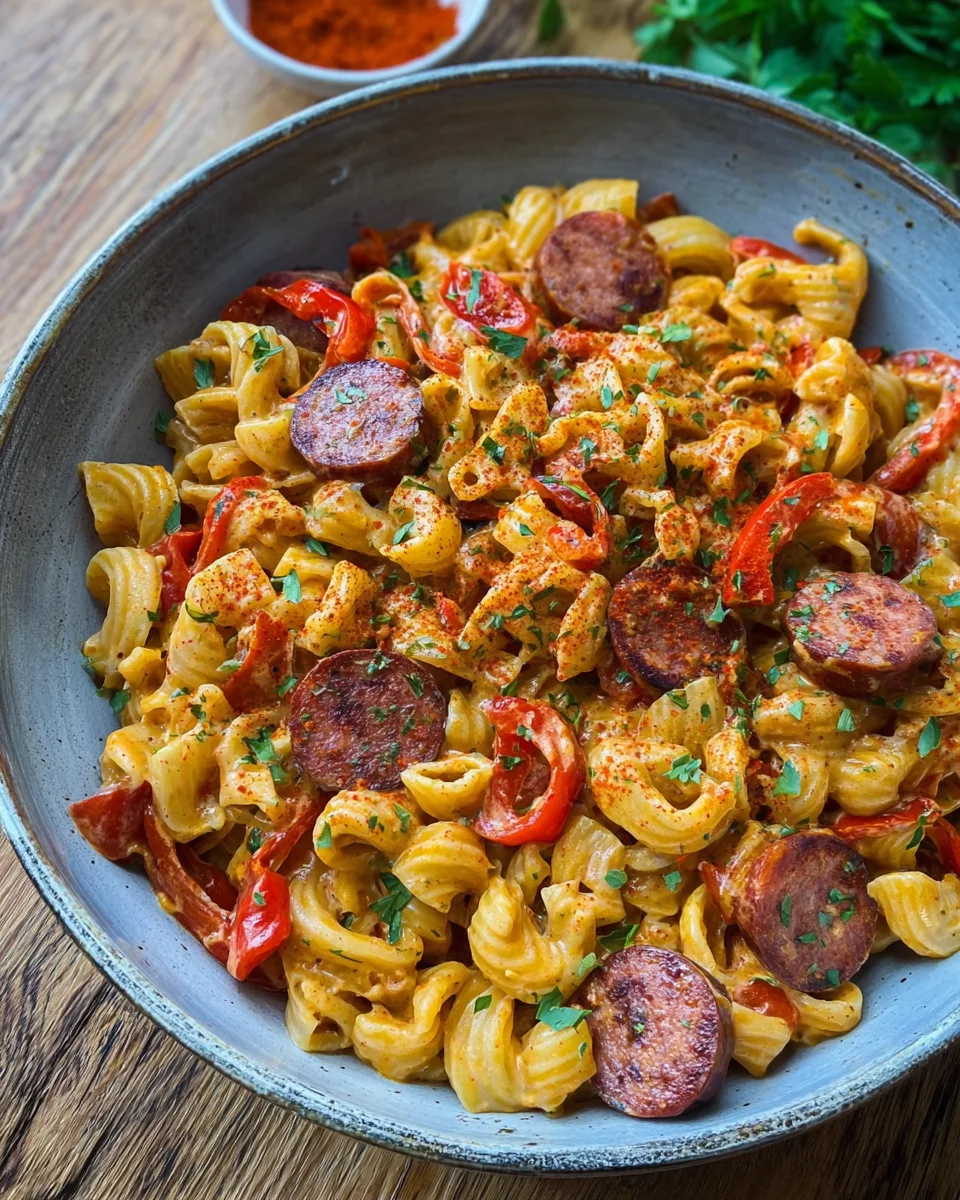 Würzige One-Pot Pasta mit Krakauer und Paprika image 2