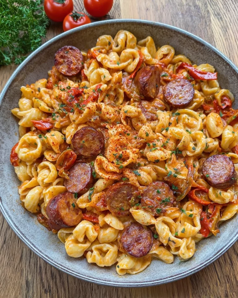 Würzige One-Pot Pasta mit Krakauer und Paprika