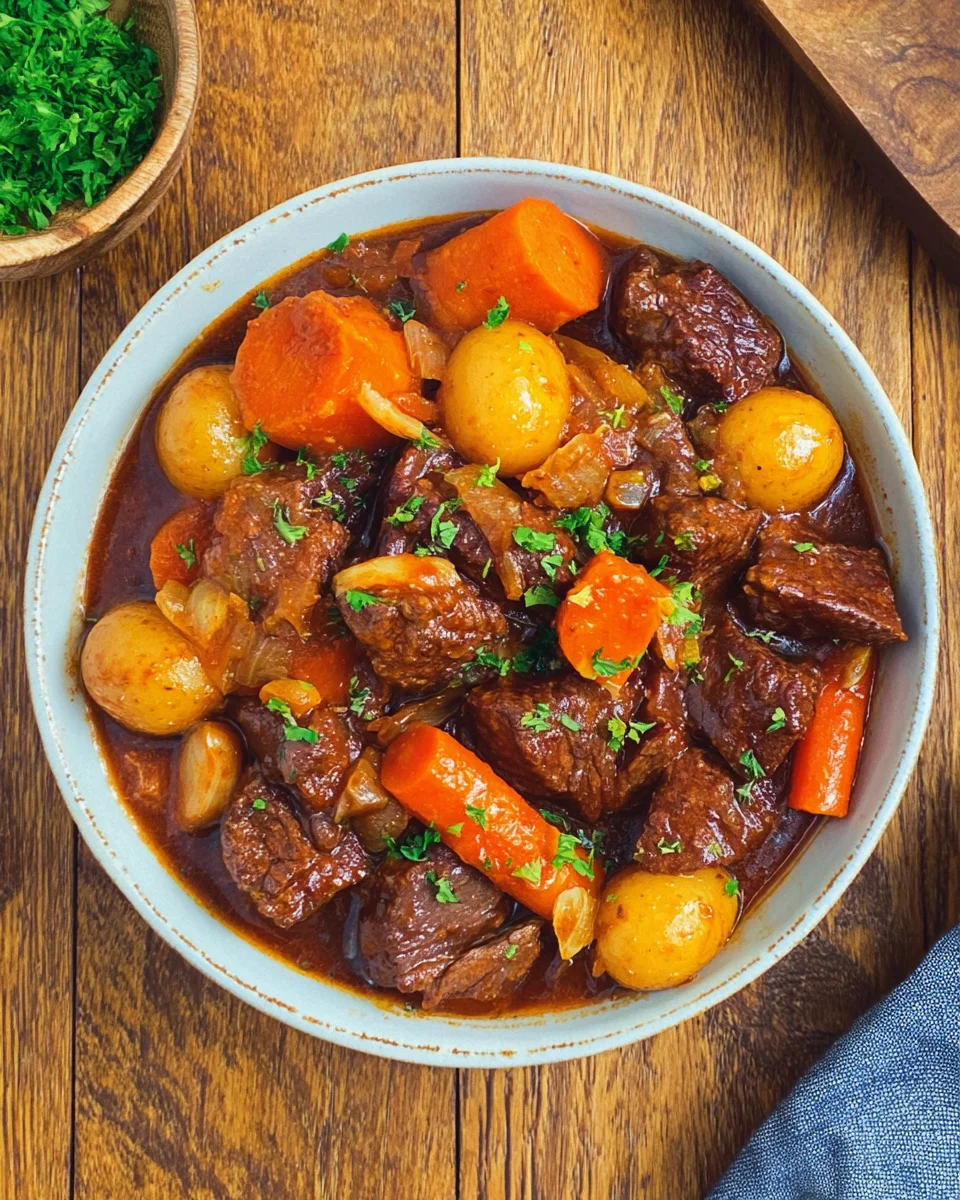 Zarter Gulasch Eintopf mit Kartoffeln und Möhren image 2