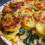 Zarter Lachs Auflauf mit Kartoffeln
