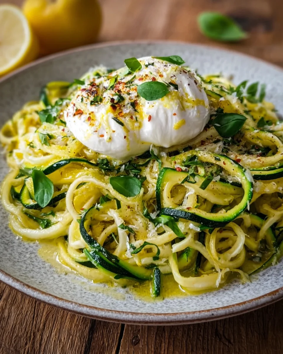 Zitronen Zucchini Pasta mit Burrata image 2